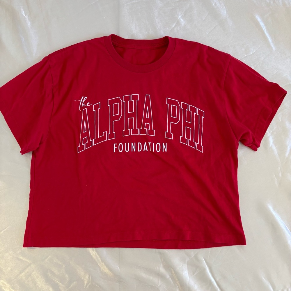 Alpha Phi Sorority Crop Tshirt Sz M